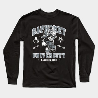 Baphomet University - Vintage Cartoon Devil - Satanic Marching Band Long Sleeve T-Shirt